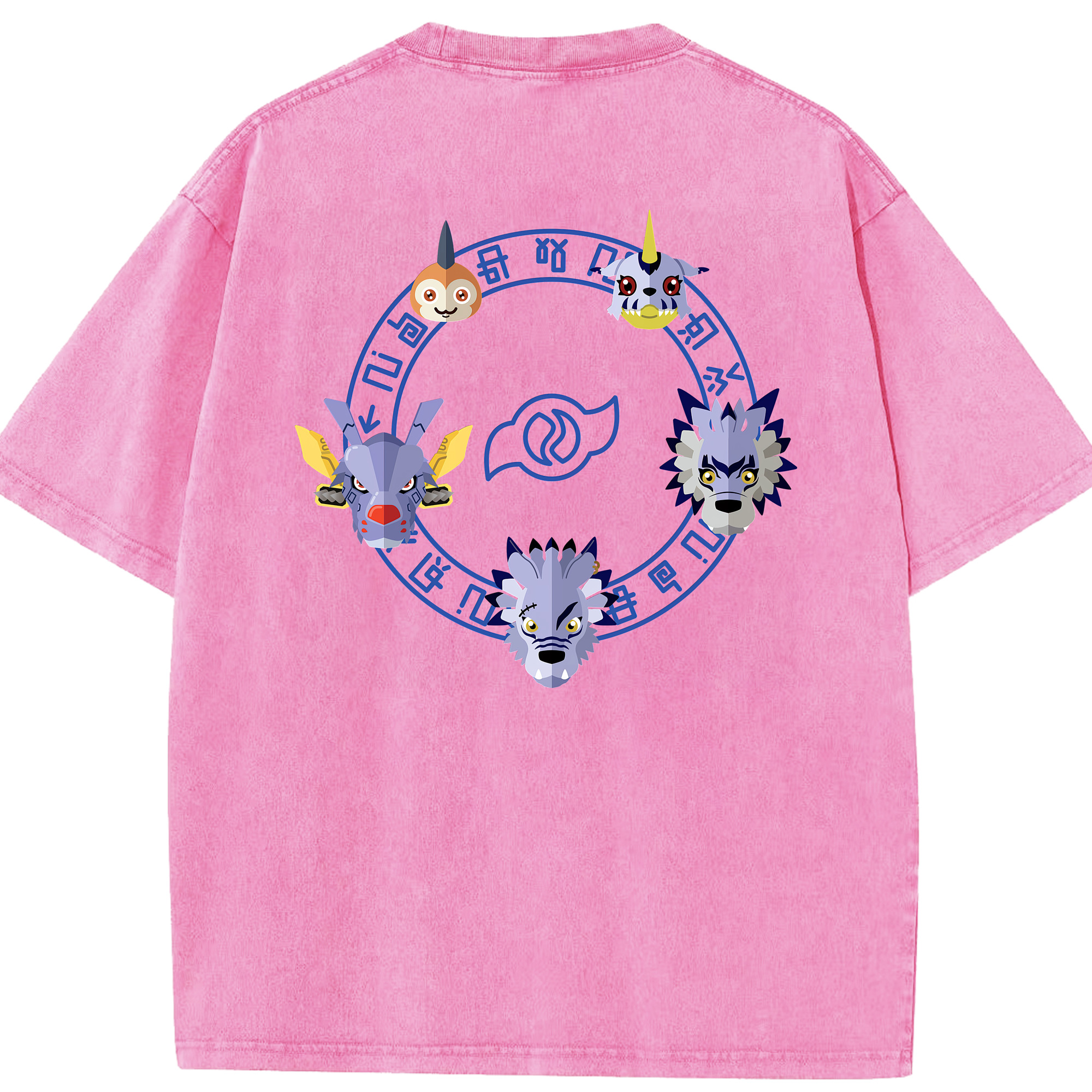 （画像用） Digimon デジタルモンスター/デジモン 綿100% ヴィンテージ風 半袖Tシャツ（背面プリント）